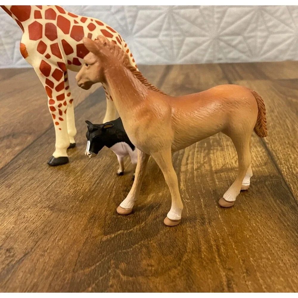 Safari Limited Zoo Farm Animals Lot Toys Educational Horse Cow‎ Giraffe Bundle